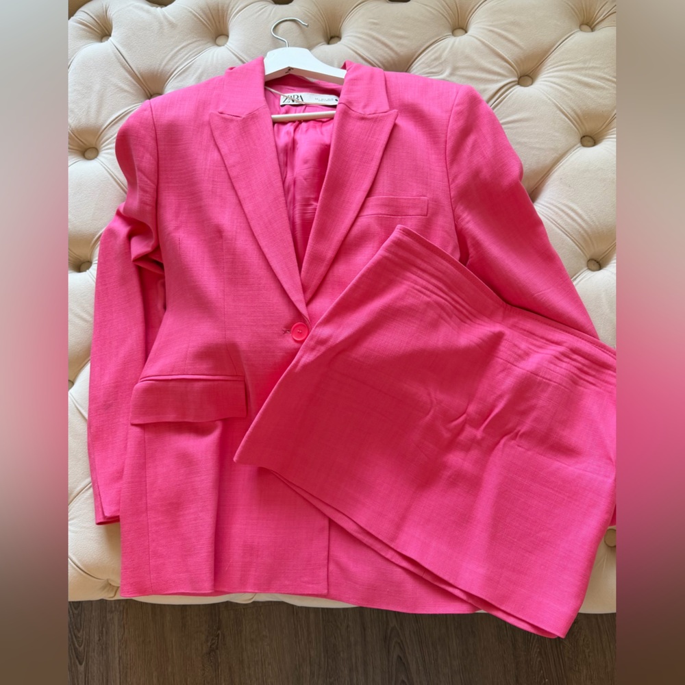 ZARA Pink Set Blazer L and Skirt M